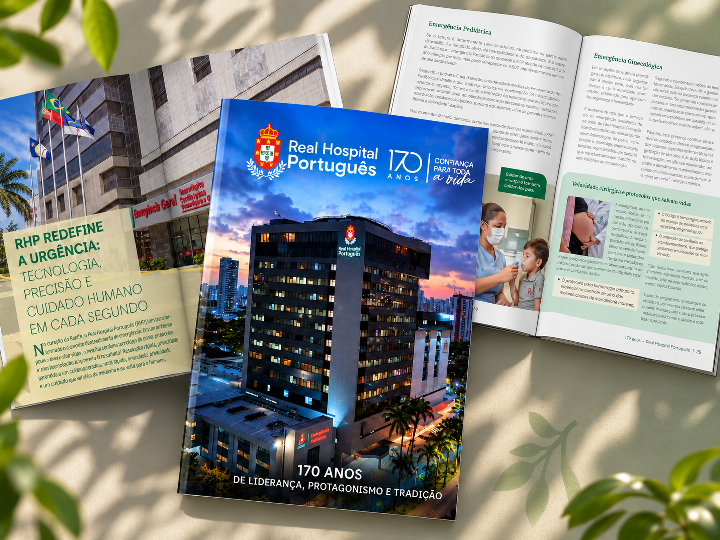 Projeto editorial da revista comemorativa de 170 anos do Real Hospital Português